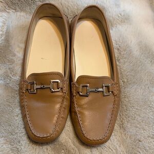 Gucci Tan Leather Horsebit Loafers